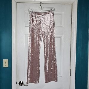 Brushed Velvet Light Blush Pants Medium